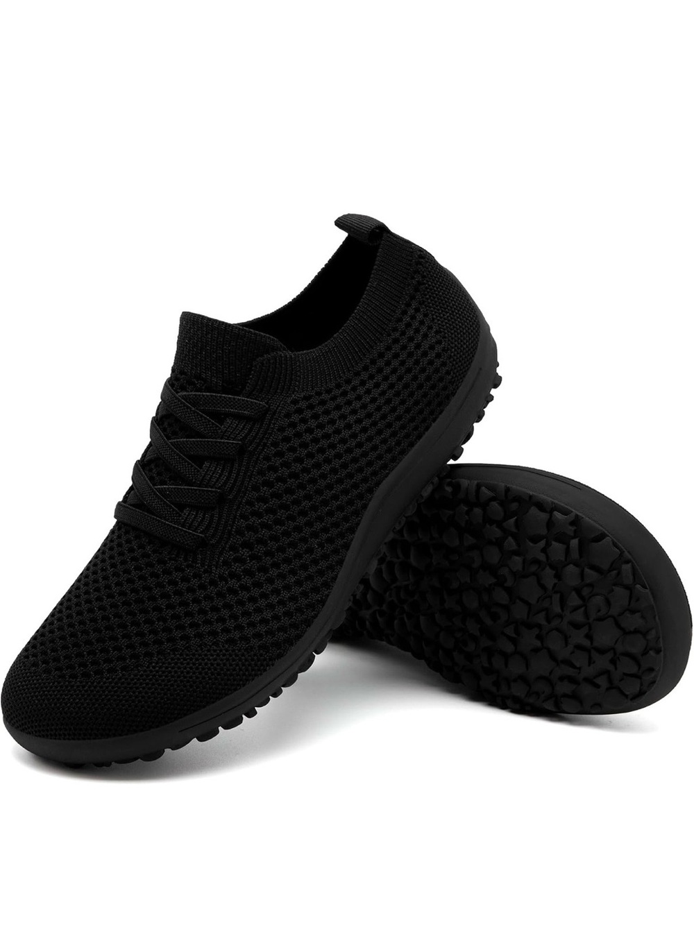 Women’s All-Black Lightweight Knit Slip-On Sneakers